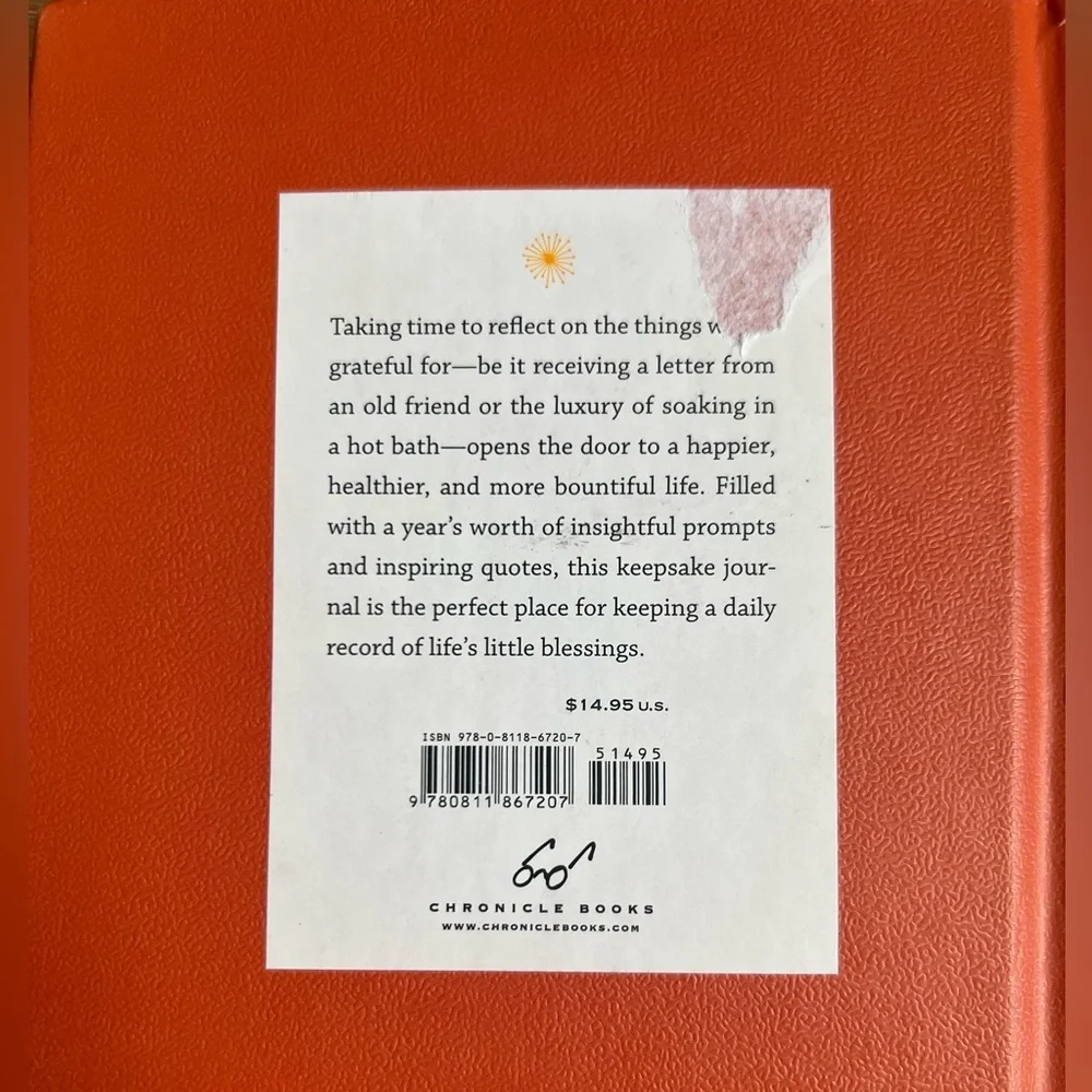 Chronicle Books Gratitude Journal Hardcover New Unused Guided Prompt Book